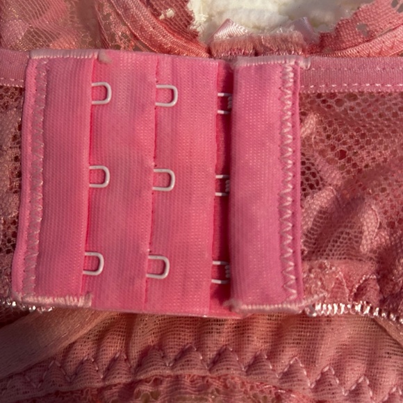 Pink Lace Bow Decorated Bra - Picture 3 of 4